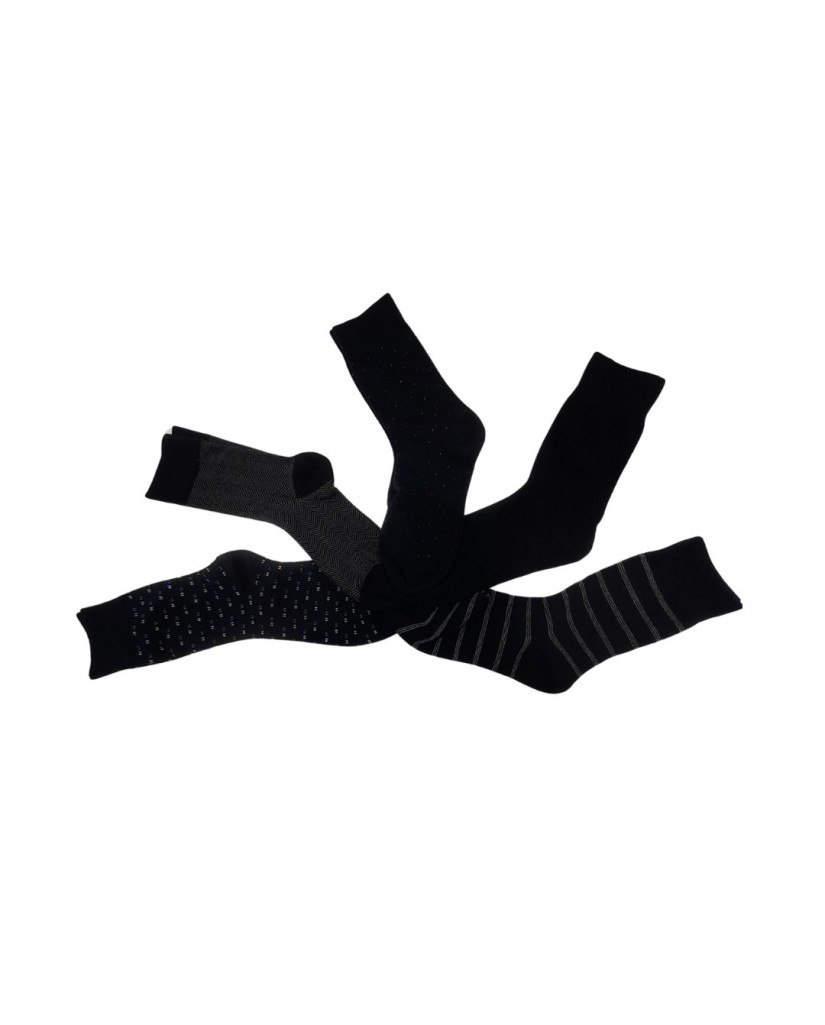 Pack de 5 calcetines hombre negros 40 Grados