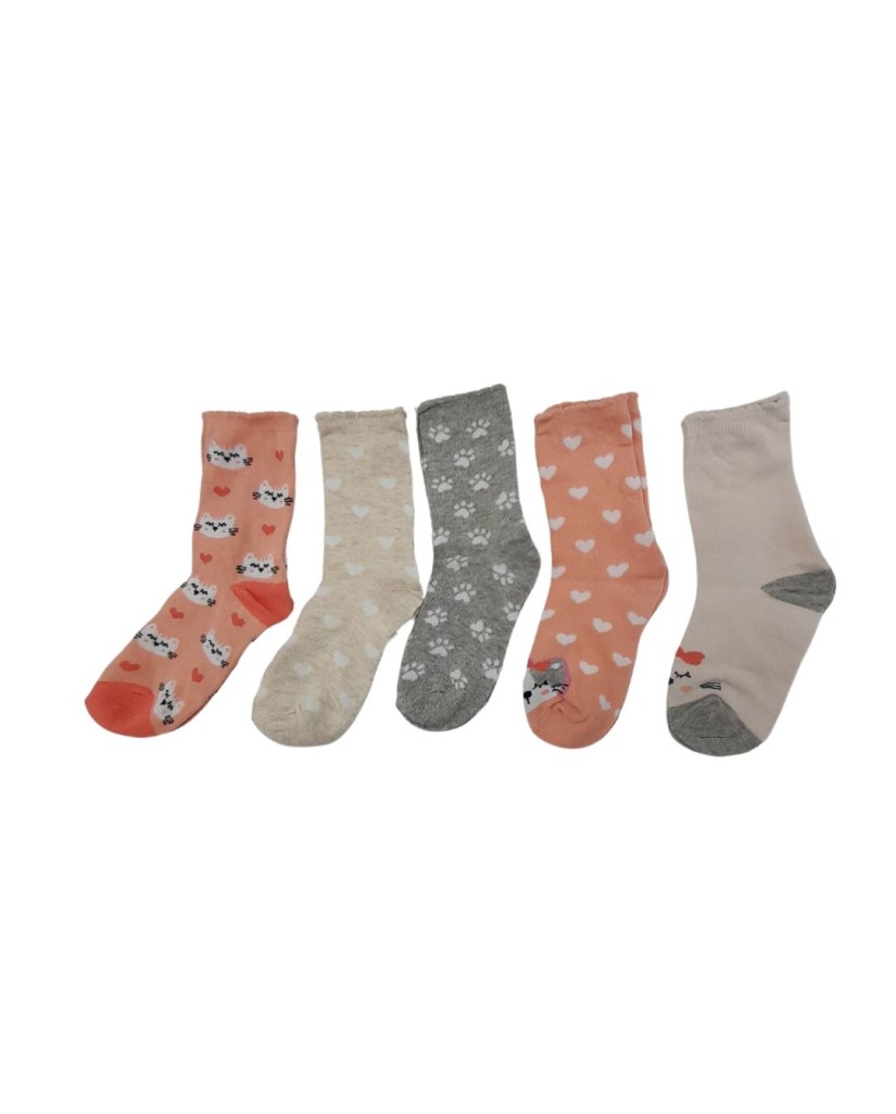 Pack de 5 calcetines niña coral 40 Grados