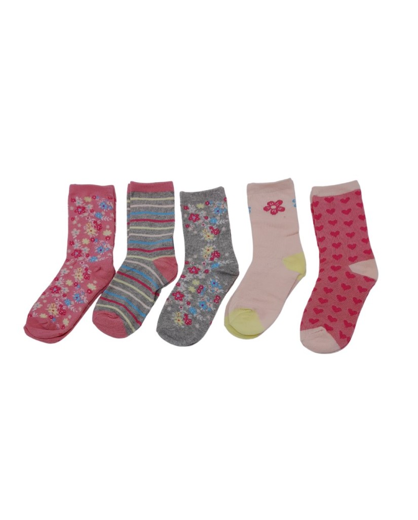 Pack de 5 calcetines niña fucsia 40 Grados