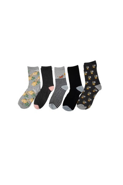 Pack de 5 calcetines mujer flores 40 Grados