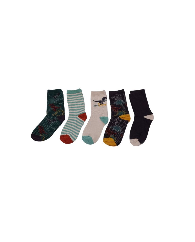 Pack de 5 calcetines niño Dino Rayas 40 Grados