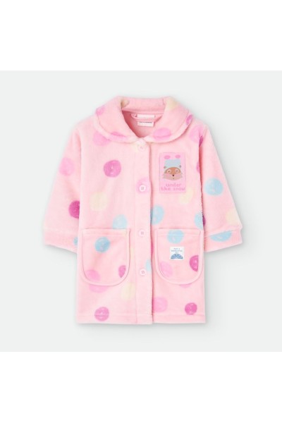 Bata niña rosa de lunares "Under the snow- Waterlemon