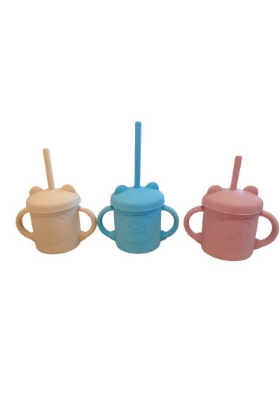 Taza de silicona con tapa y pajita-40 Grados