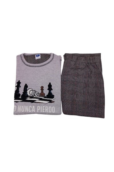 Pijama de hombre de algodón Ajedrez