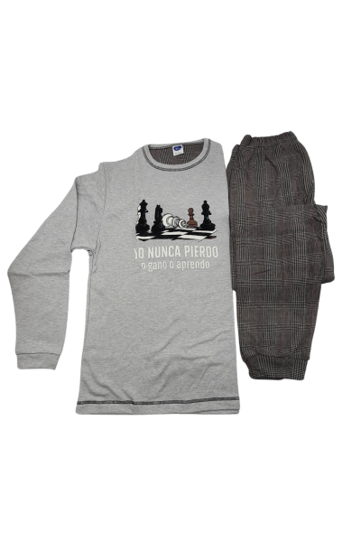 Pijama de hombre de algodón Ajedrez