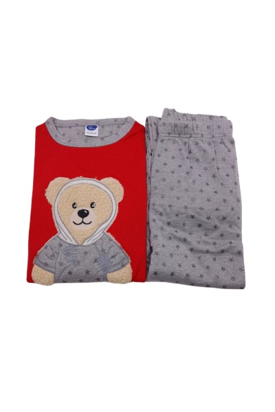 Pijama mujer algodón osito rojo