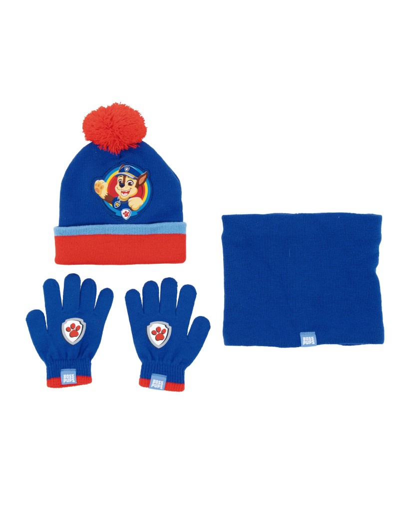 Pack de gorro, cuello y guantes con dibujo de Patrulla Canina