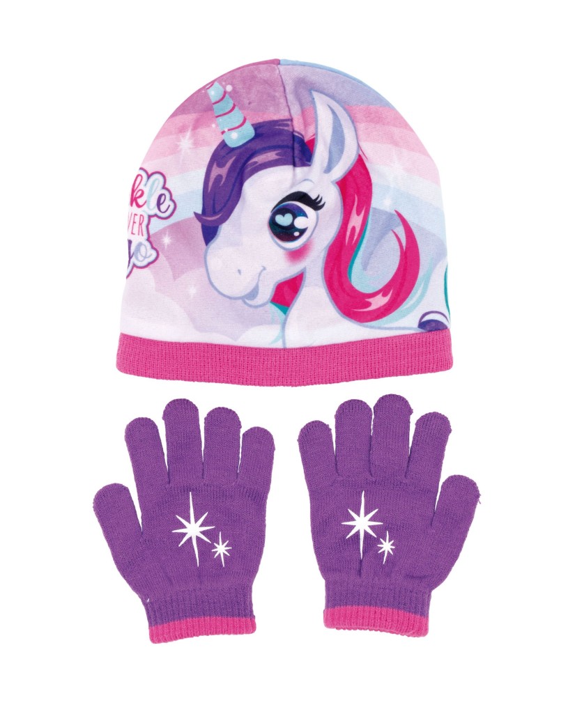 Conjunto de gorro y guantes Unicornio