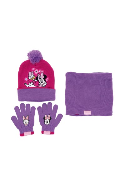 Pack de gorro, cuello y guantes con dibujo de Minnie Mouse