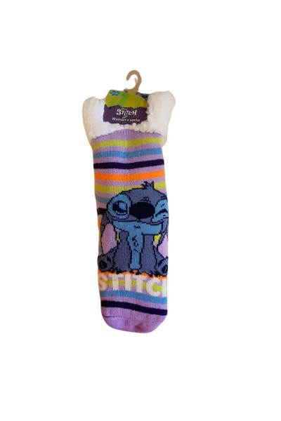 Calcetines mujer antideslizante con borreguillo Stitch
