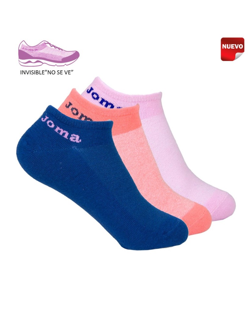 Pack de 3 calcetines invisibles mujer de algodón JOMA