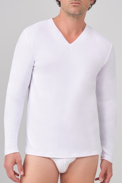 Camiseta térmica caballero manga larga cuello pico-40 GRADOS