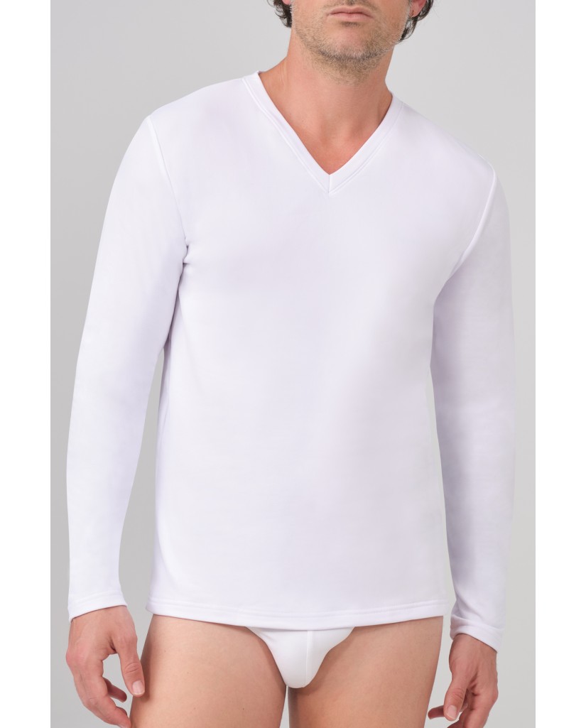 Camiseta térmica caballero manga larga cuello pico-40 GRADOS