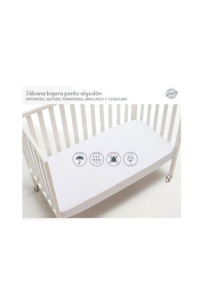 Sábana bajera impermeable cuna algodón-Interbaby
