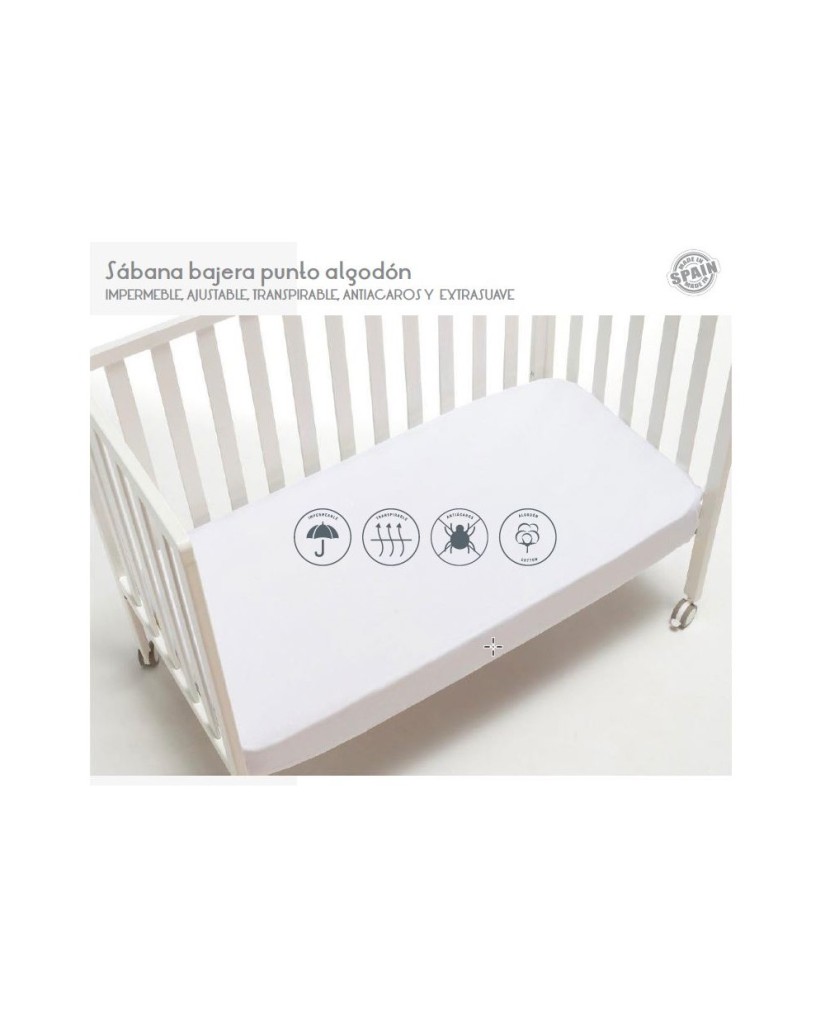 Sábana bajera impermeable minicuna algodón-Interbaby