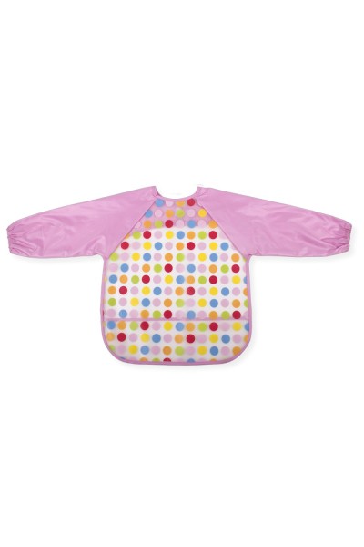 Babero impermeable con mangas rosa-Interbaby