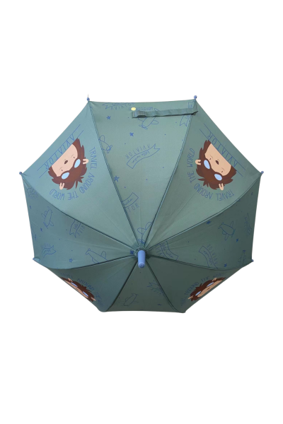 Paraguas infantil verde "Travel around the world"- Waterlemon