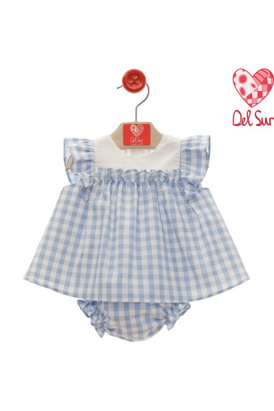 Vestido infantil a cuadros con braguita-Bebé del Sur
