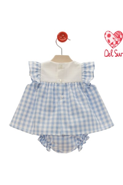Vestido infantil a cuadros con braguita-Bebé del Sur