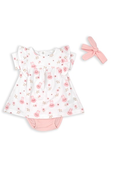 Conjunto bebé vestido y braguita con diadema-Babybol