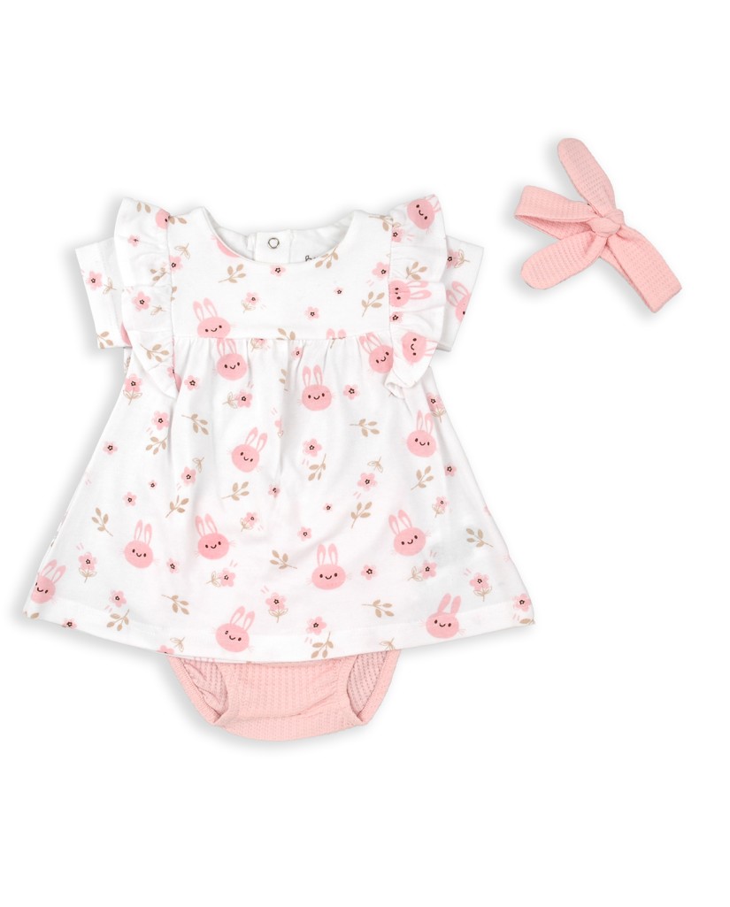 Conjunto bebé vestido y braguita con diadema-Babybol