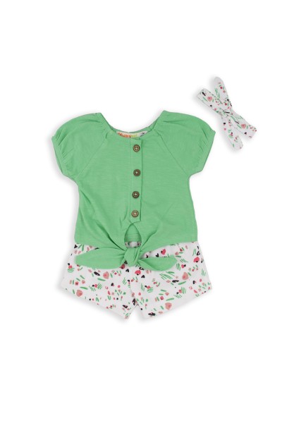 Conjunto dos piezas con diadema verde-Babybol