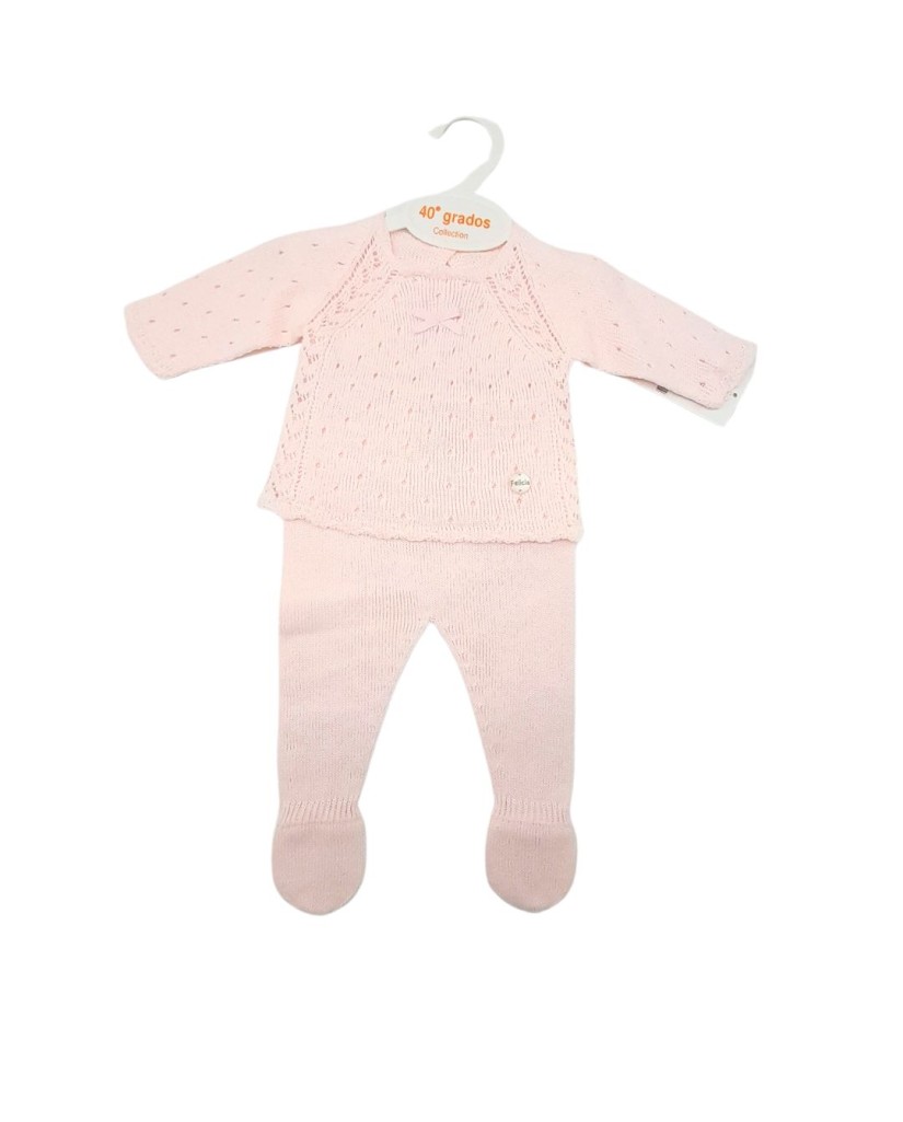 Conjunto primera puesta bebé calado Felicia