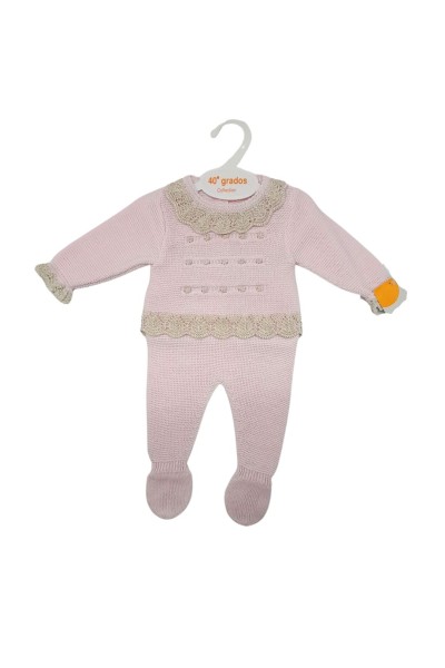 Conjunto dos piezas bebé rosa y camel-felicia