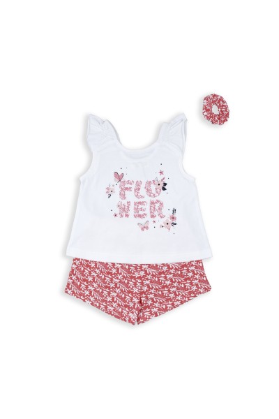 Conjunto niña verano con coletero "Flower"