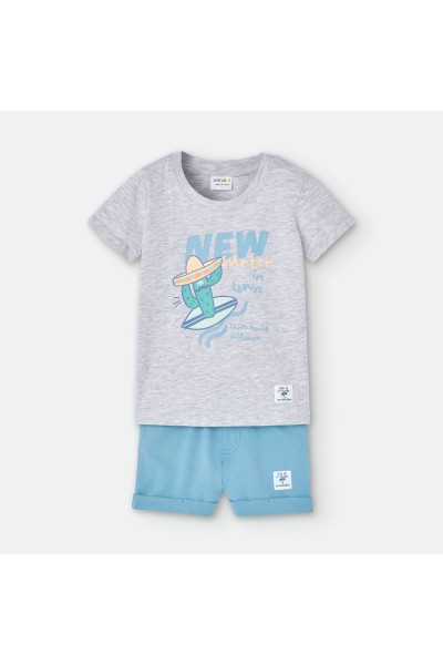 Conjunto dos piezas infantil gris "Cactus"