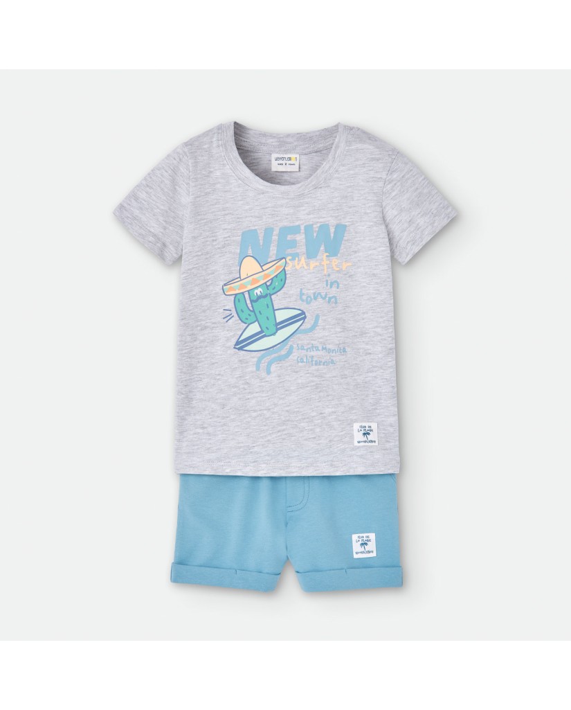 Conjunto dos piezas infantil gris "Cactus"