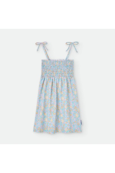Vestido poliamida niña flores azul" SECRET GARDEN"