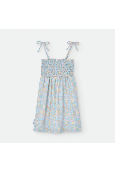 Vestido poliamida niña flores azul" SECRET GARDEN"
