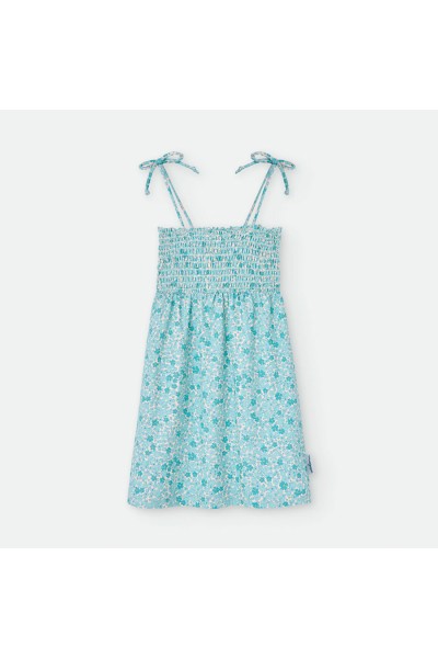 Vestido infantil poliamida aguamarina florecitas"Liberty saint