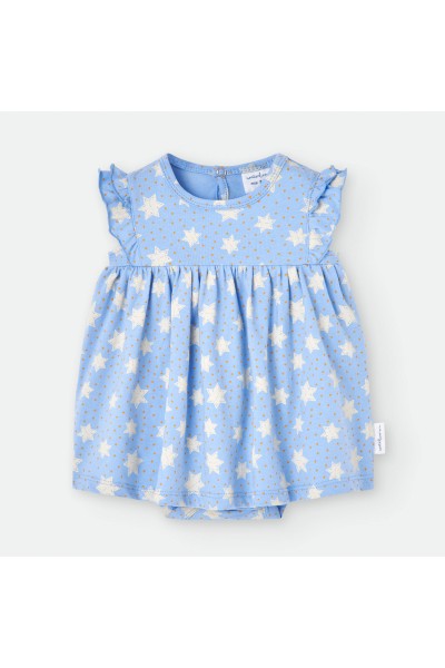 Vestido body algodón azul estrellitas