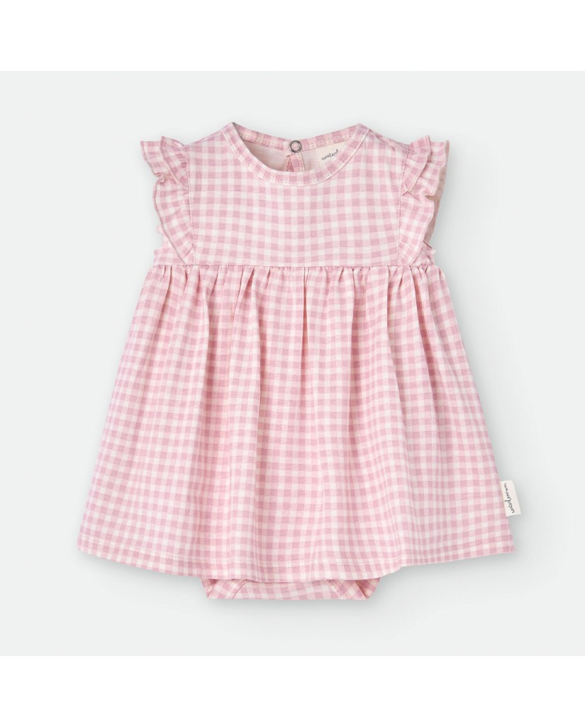 Vestido body algodón bebé cuadros vichy