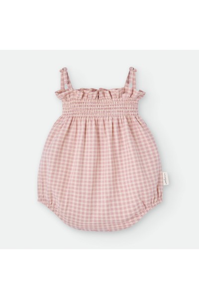 Ranita bebé tirantes vichy rosa