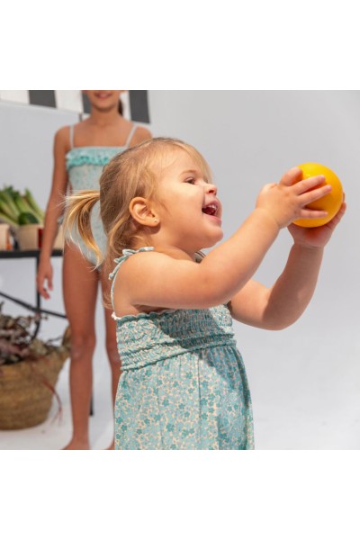 Vestido infantil poliamida aguamarina florecitas"Liberty saint