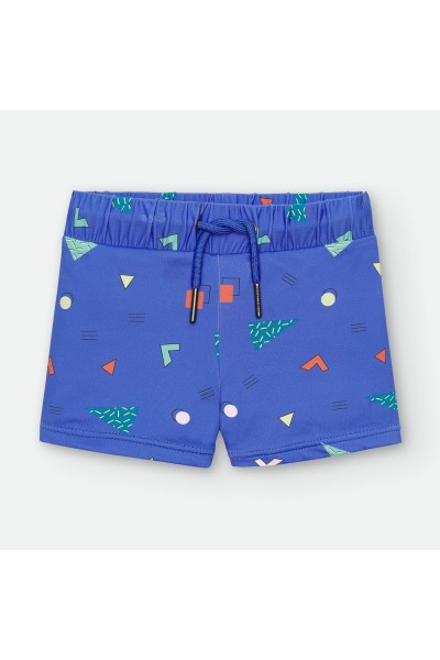 Bóxer de baño niño azulón formas