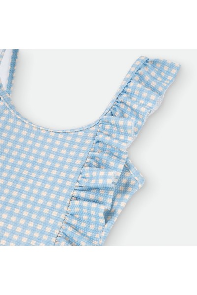 Bañador niña tejido piqué "VICHY FORMENTERA"
