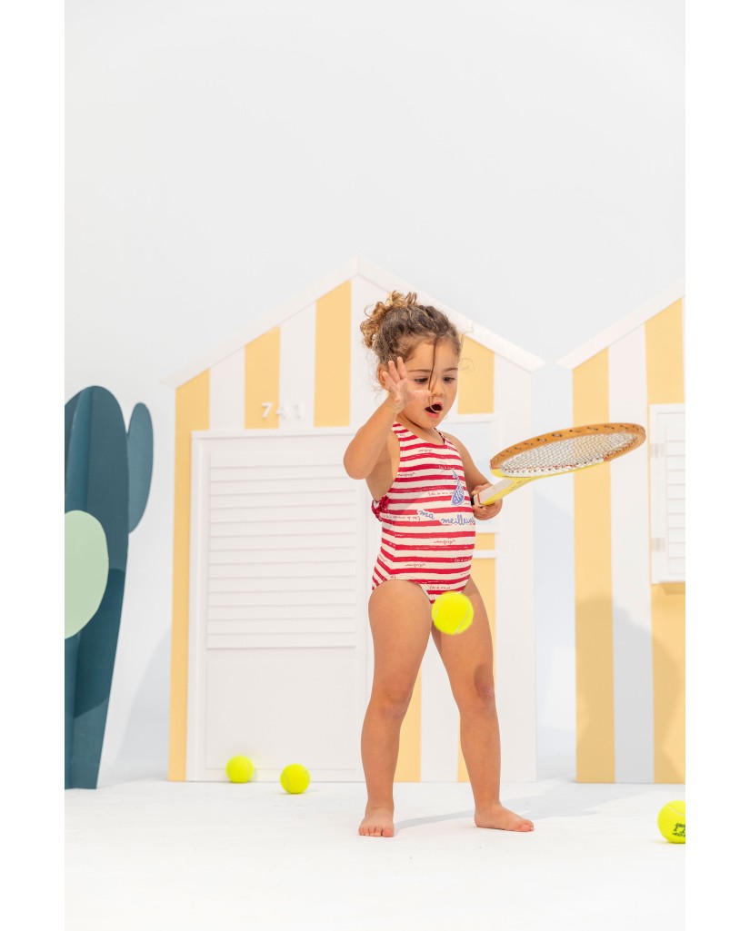 Bañador infantil burdeos "CANNES"