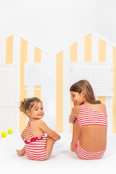 Bañador infantil burdeos "CANNES"