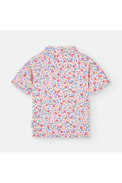 Camiseta baño protección UPF50+ bebé flores "Rouge Bouquet"