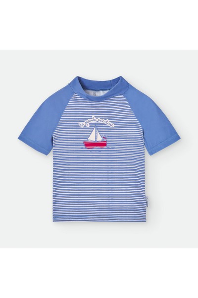 Camiseta baño protección UPF50+ bebé "Costa azul"