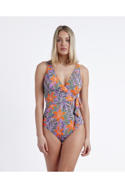 Bañador Cruzado Jungle Mauve para Mujer MALVA