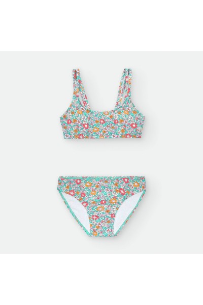 Bikini niña estampado flores "FLOEUR D'ORANGE"