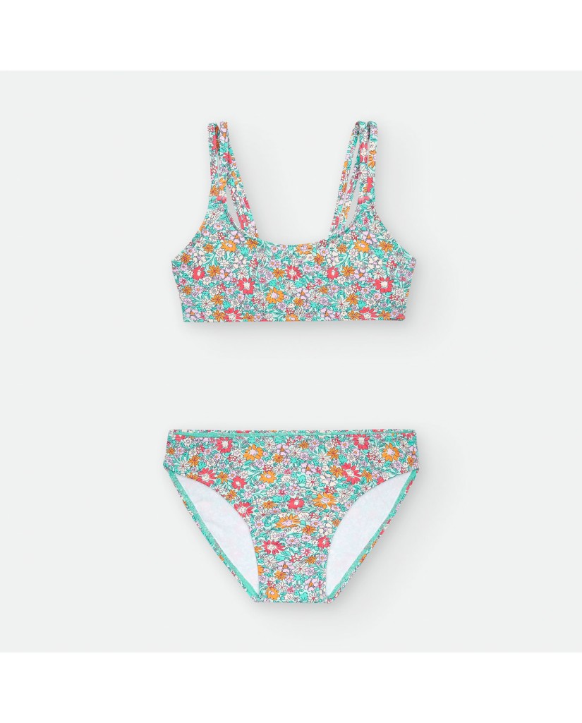 Bikini niña estampado flores "FLOEUR D'ORANGE"