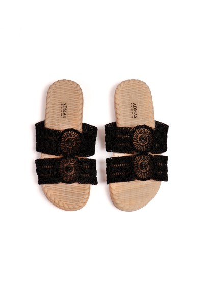 Sandalias crochet negras para Mujer