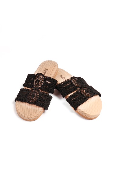Sandalias crochet negras para Mujer