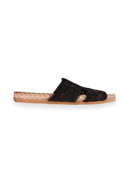 Sandalias crochet negras para Mujer
